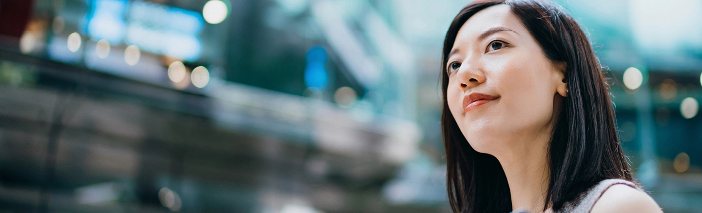 Woman smiling at work